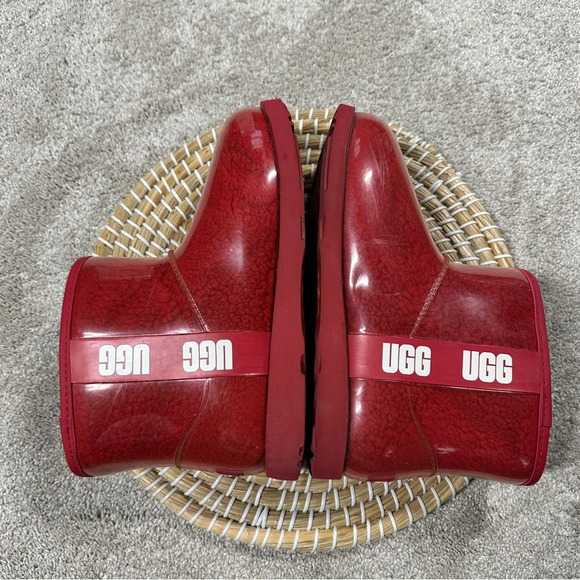 UGG Women’s Classic Samba Ribbon Red Mini Clear Waterproof Boots Size 6 - Picture 10 of 16